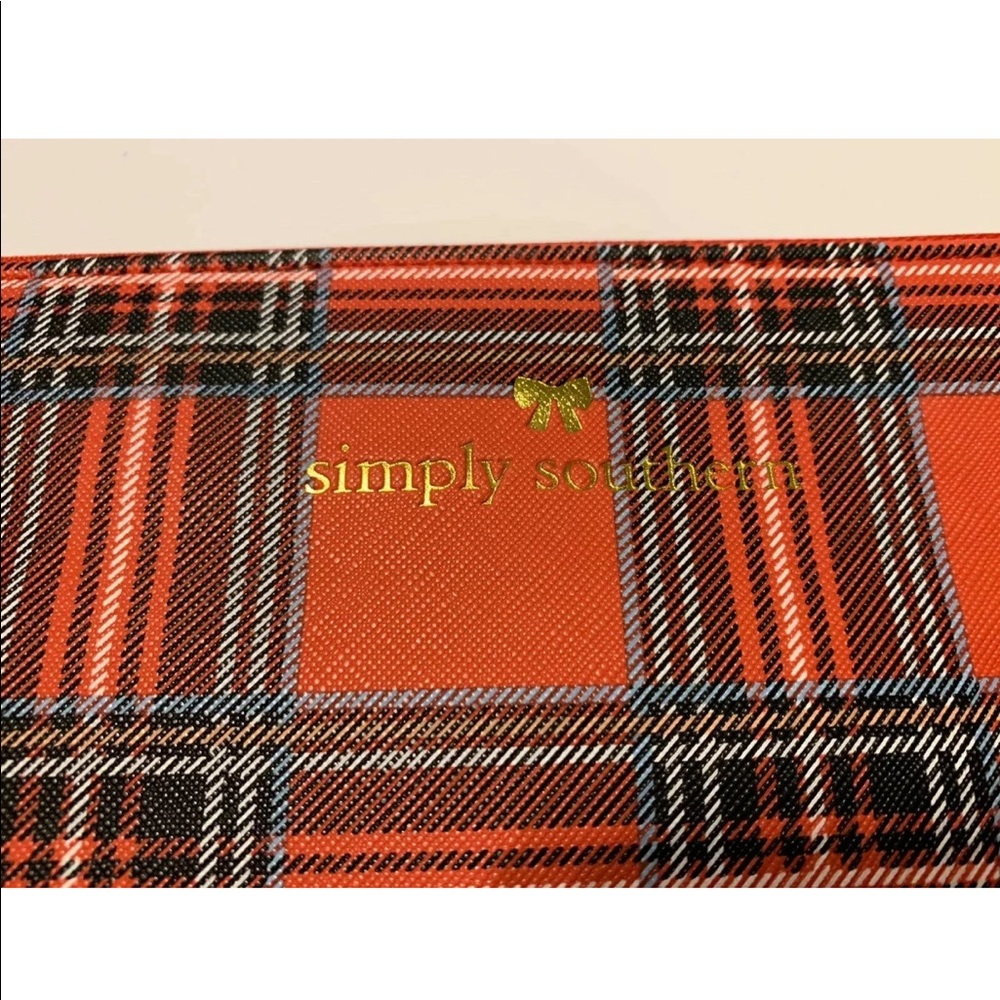 Simply Southern Leather Zip Clutch Tartan Plaid - Picture 4 of 7